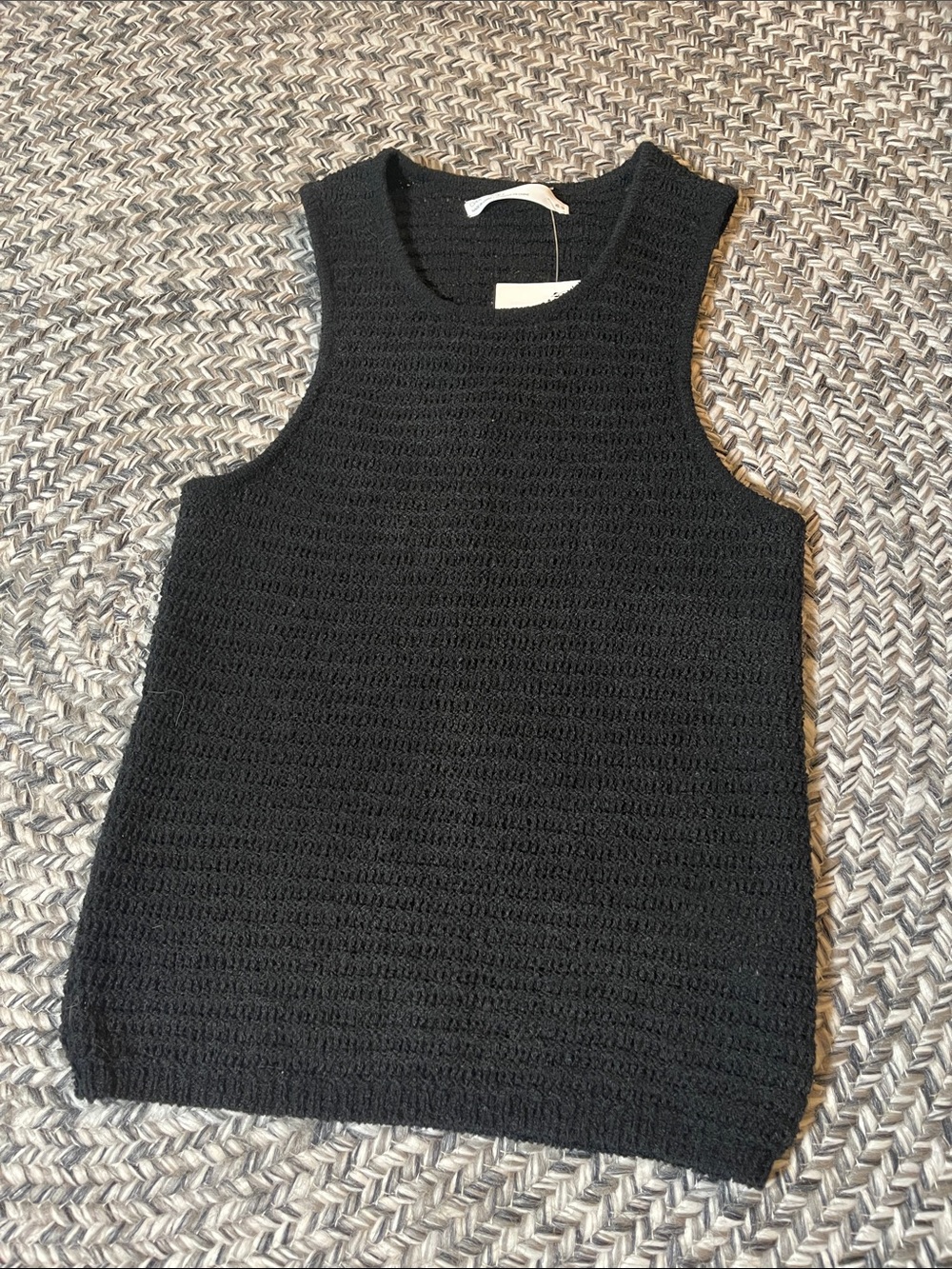 OAK + FORT Black Knit Sleeveless Tank